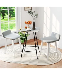 Slickblue Set of 2 Counter Height Bar Stools with Low Back Support, Kitchen Island Pub Chairs