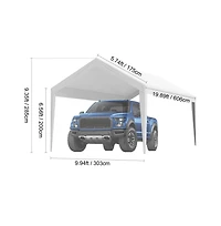 Sugift 10 x 20 ft Carport Replacement Canopy Cover Heavy Duty Waterproof Uv Protected Top Tarp