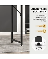 Wood Space-Saving Folding Desk with Side Shelves