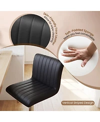 Gymax Bar Stools Set of 4 Adjustable Swivel Barstools w/Back and Footrest for Kitchen