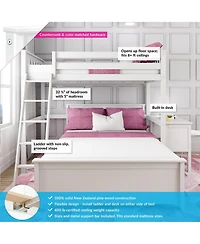 Max and Lily L-Shaped Twin over Full Bunk Bed with Desk
