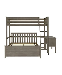 Max and Lily L-Shaped Twin over Full Bunk Bed with Desk
