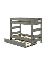 Max and Lily Solid Wood Modern Farmhouse Twin over Bunk Bed with Trundle