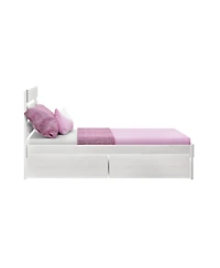 Max and Lily Full Bed Frame with Storage Drawers, Solid Wood Platform for Kids