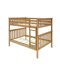 Max and Lily Full over Bunk Bed for Kids, Solid Wood Platform Bed, No Box Spring Needed
