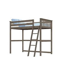 Max and Lily High Loft Bed, Twin Bed Frame For Kids, Clay