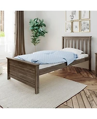 Max and Lily Twin Bed Frame with Headboard, Solid Wood Platform for Kids