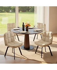 Sailvan Swivel Dining Chairs, Upholstered Leather Room Kitchen Chairs with Double-Layer Foam