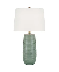 360 Lighting Kerry 28 1/2" High Green Stripes Ceramic Table Lamp with Dimmer