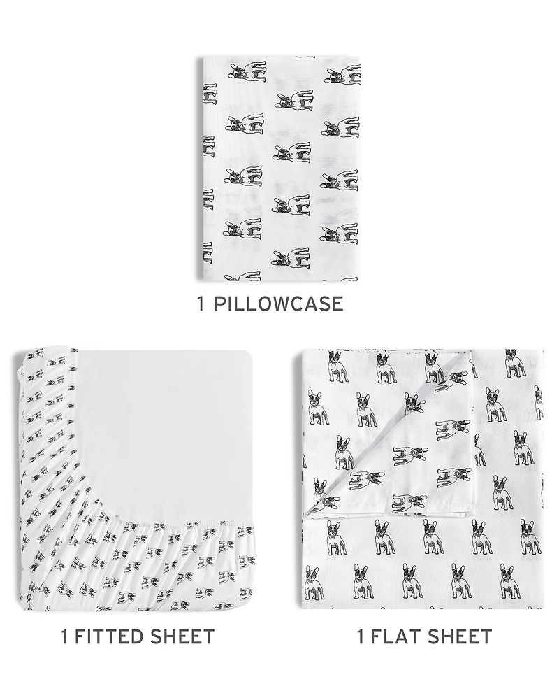 Beatrice Home Fashions Whimsical Printed Microfiber 3-Pc. Sheet Set, Twin