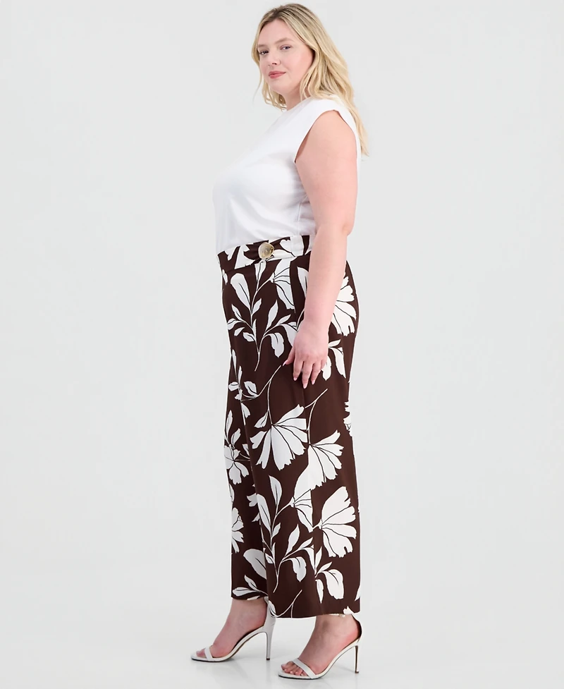 Anne Klein Plus Hardware Pull-On Crop Pants