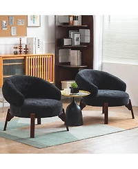 Dyhome 25.98'' Upholstered Fabric Accent Chairs Armchair (Set of 2)