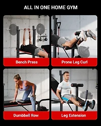 Harison 6-in-1 Weight Bench Set, 660 pound Capacity with Leg Extension and Preacher Pad (Hrm-G30813