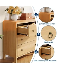 gaomon 3 Drawer Dresser for Bedroom, 30" Tall Storage Chest, Nightstand with Large Clothes Organizer