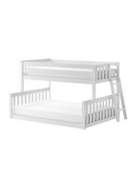 Max and Lily Twin over Full Low Bunk Bed with Ladder on End For Kids