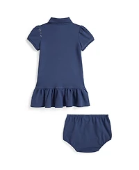 Polo Ralph Lauren Baby Girls' Short-Sleeve Dress with Bloomer, 2-Piece Set