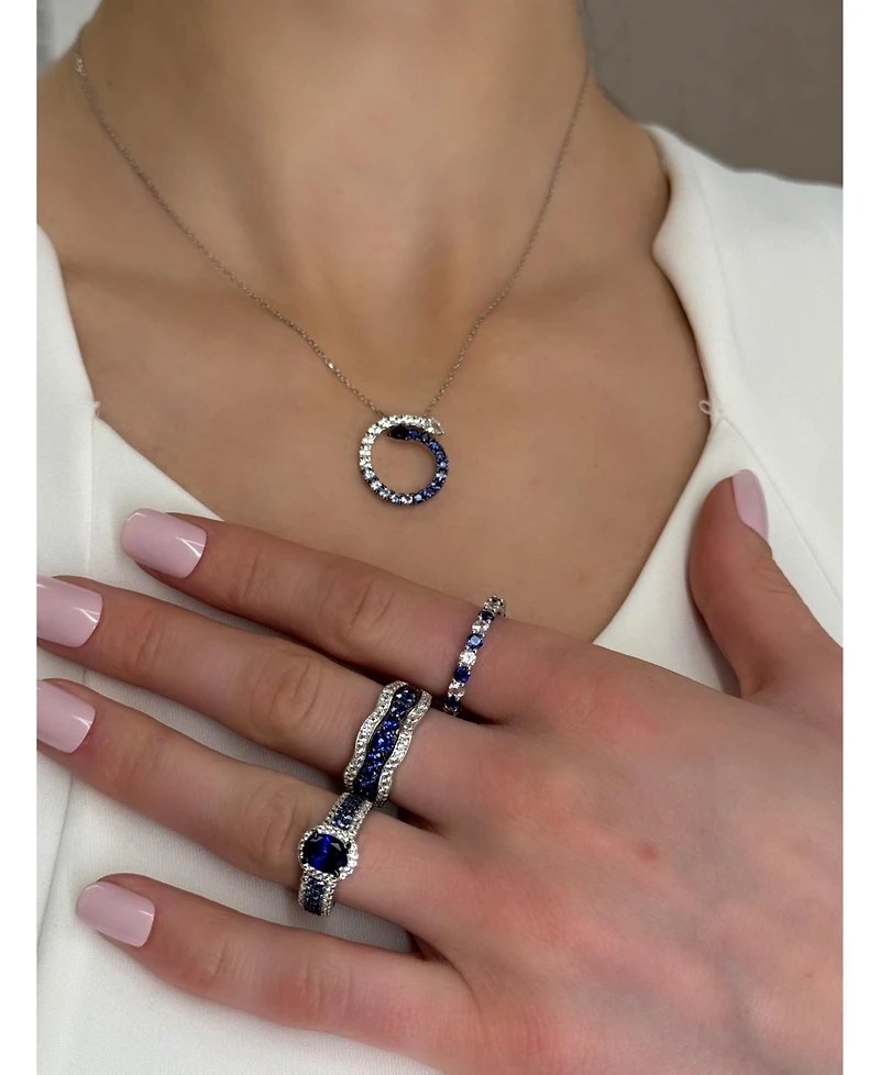Suzy Levian Sapphire & Created White Alternating Eternity Band Ring