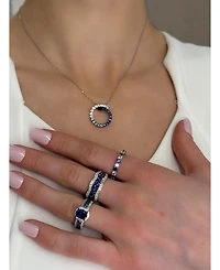 Suzy Levian Sapphire & Created White Alternating Eternity Band Ring