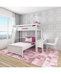 Max & Lily L-Shaped Twin over Bunk Bed with Desk