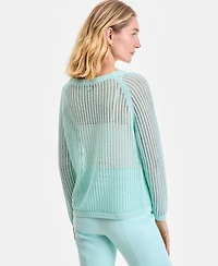 I.n.c. International Concepts Women's Open Weave Boat-Neck Sweater, Macy's Exclusive