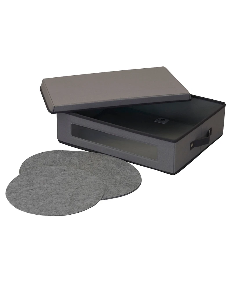 Household Essentials Platter Storage Chest, Gray