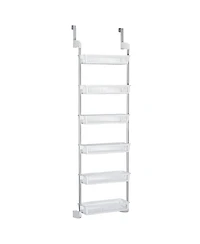 Household Essentials Over the Door Storage Rack, 6 Basket Door Organizer