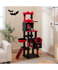 Cozito Cat Tree Large Gothic with Condos and Plush Perches