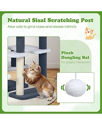 Cozito Cat Tree 2-in-1 Stairs Tower with Posts and Hanging Toy