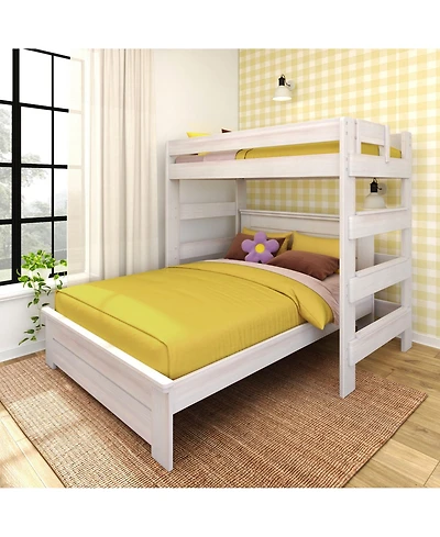 Max & Lily Farmhouse Twin Over Panel Queen L-Shaped Bunk Bed