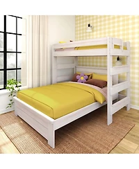 Max & Lily Farmhouse Twin Over Panel Queen L-Shaped Bunk Bed