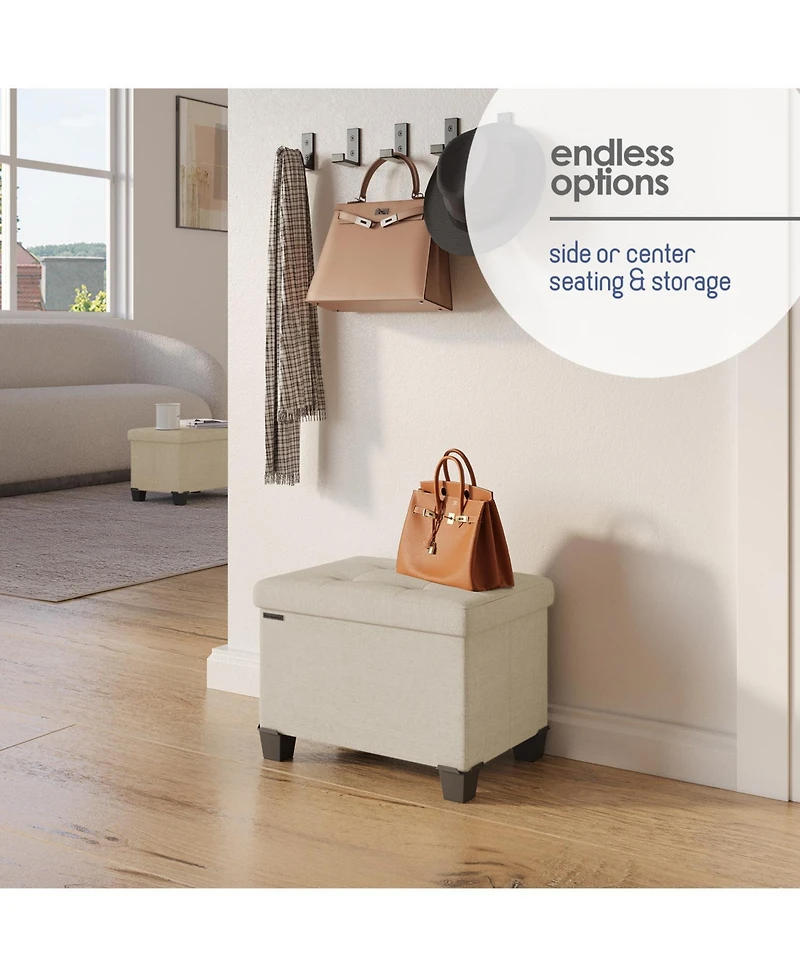 Nestl Inch Ottoman Storage Bench with Bins