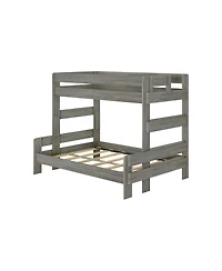 Max and Lily Bunk Bed Twin over Full Size, Modern Farmhouse Solid Wood Beds for Kids