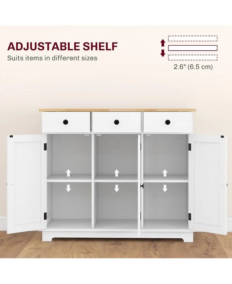 Homcom Buffet Cabinet, Bar Cabinet with 3 Drawers