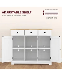 Homcom Buffet Cabinet, Bar Cabinet with 3 Drawers