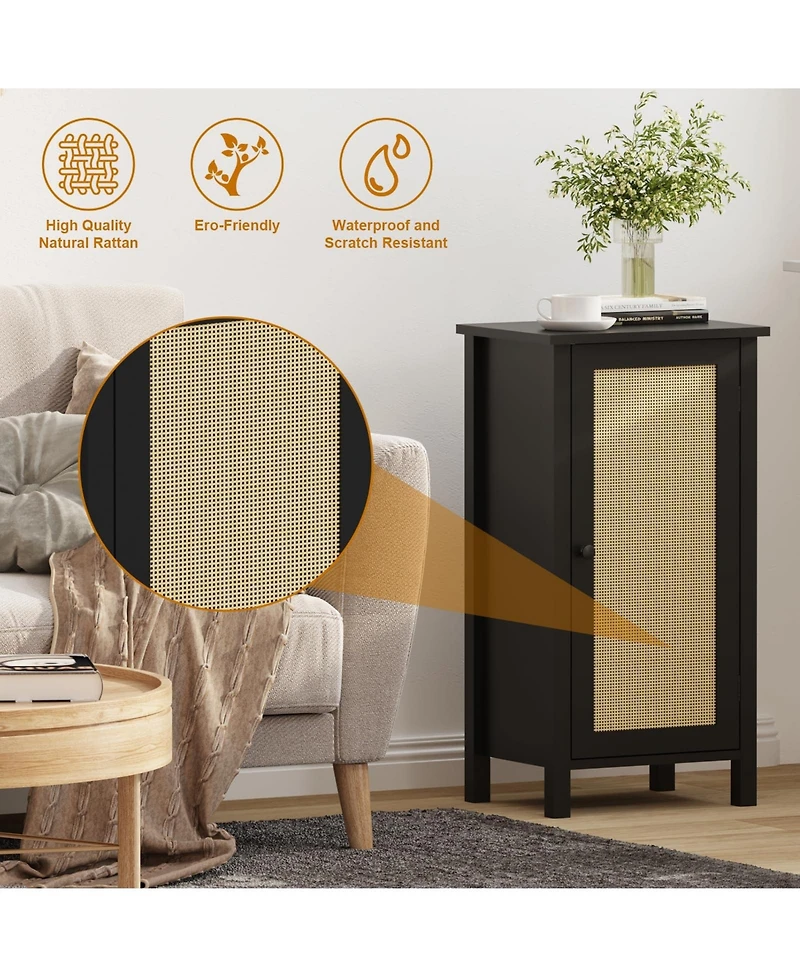 gaomon Nightstand for Bedroom, 16 Farmhouse Boho Wood Bedside Table with Drawer, Steady Legs, Storage Accent