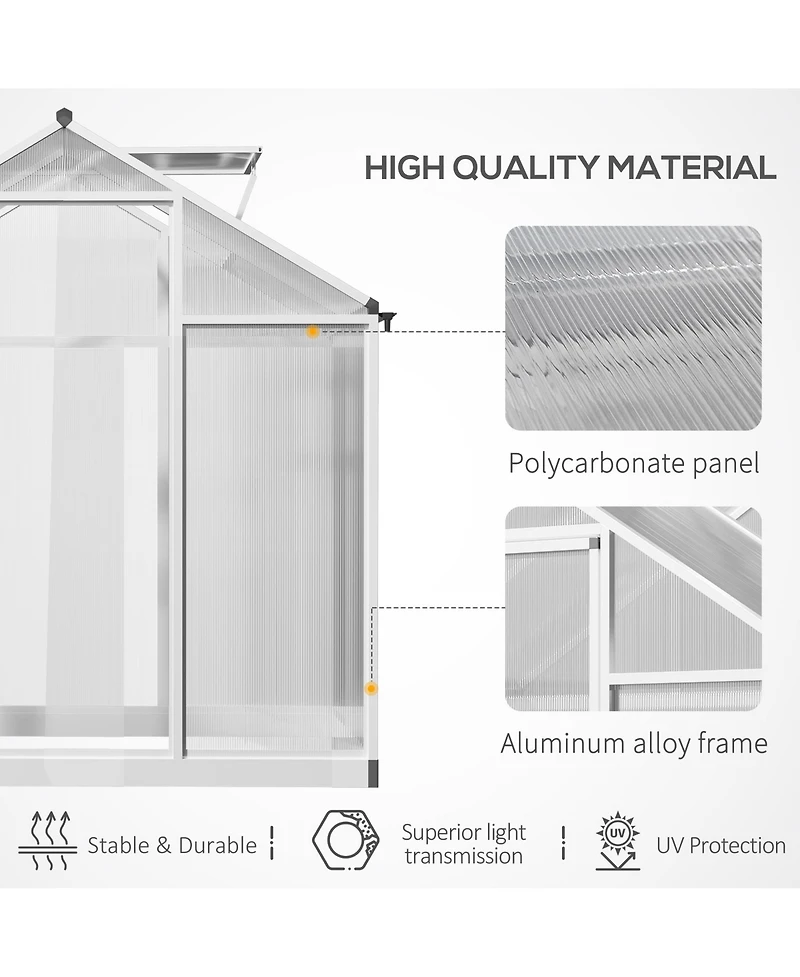 Outsunny 4' x 6' Portable Outdoor Walk-In Garden house w/ Roof Vent