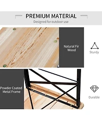 Outsunny 6' Portable Picnic Table and Bench Set, Outdoor Wooden Folding Camping Dining Table Set for Patio Garden Outdoor Activities
