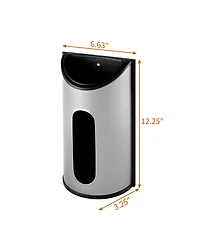 Mega Casa Wall-Mounted Trash Bag Dispenser Stainless Steel Plastic Bag Organizer Kitchen