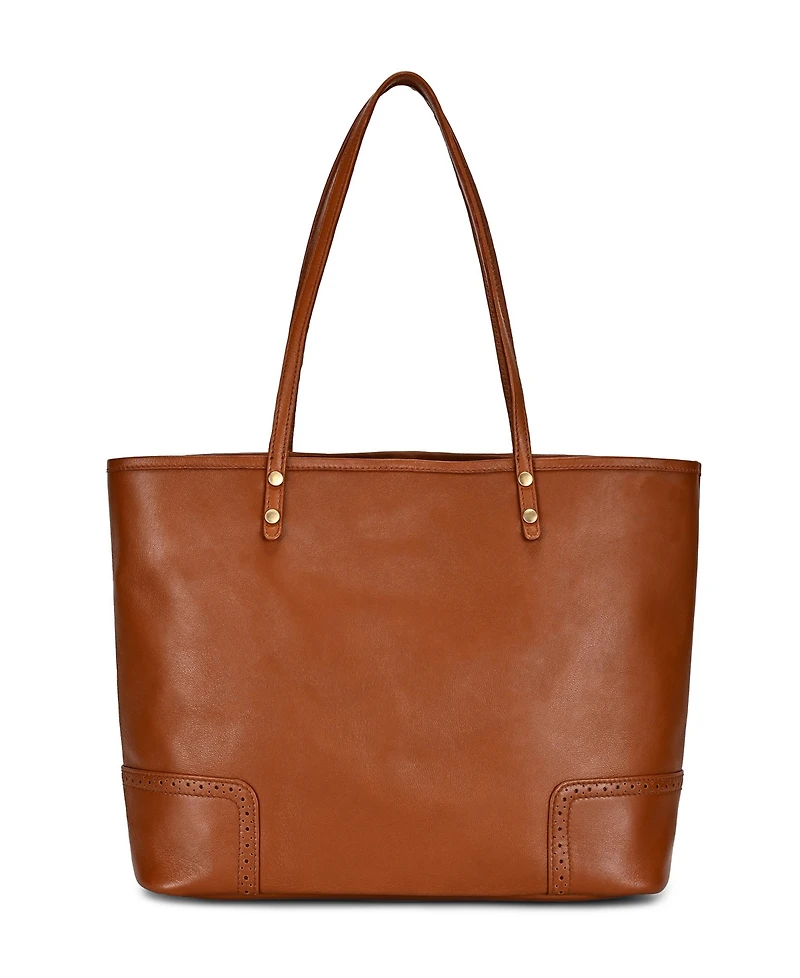 Old Trend Camellia Large Reversible Leather Tote Handbag