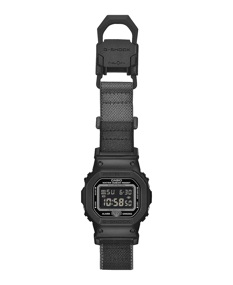 G-Shock Men's Japanese Quartz Digital Black and Gray Cloth Watch 42.8mm