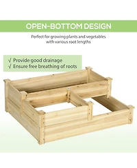 Outsunny 3 Tier Raised Garden Bed, Planter Box for Vegetables Herbs Flowers