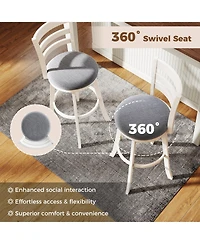 Slickblue Set of 2 Swivel Barstools with Upholstered Seat for Counter