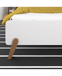 Max & Lily Mid-Century Modern Queen Platform Bed for Kids, Solid Wood