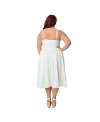 Unique Vintage Plus Button Front Swing Dress