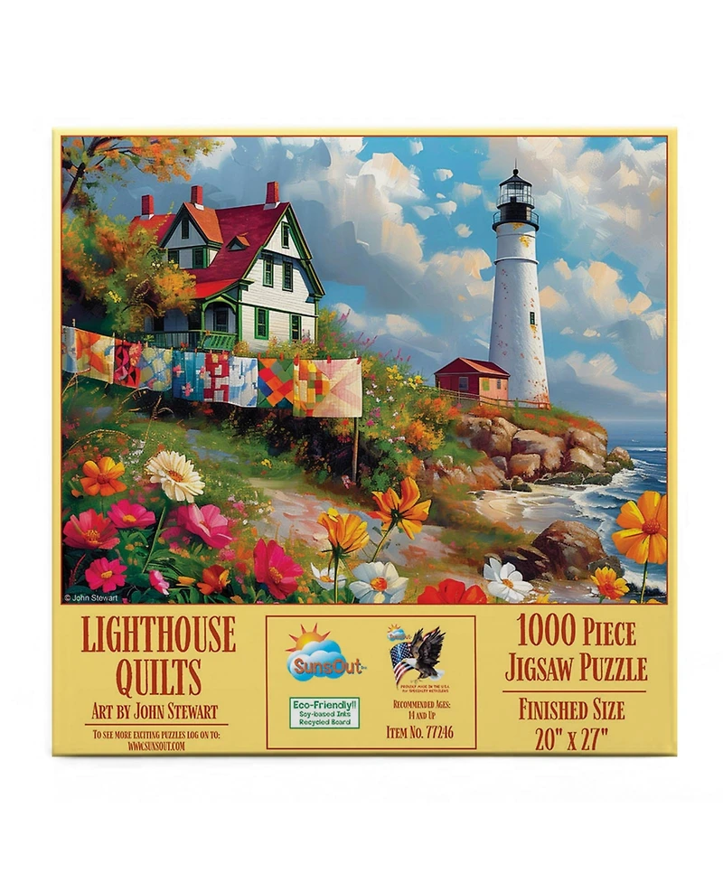SunsOut Lighthouse Quilts 1000 piece Jigsaw Puzzle for Adults