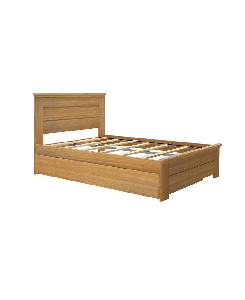 Max and Lily Full Size Bed Frame with Trundle, Solid Wood Platform Bed