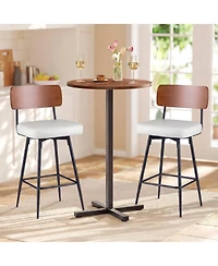Slickblue Set of 2 Counter Height Bar Stools with Cushioned Seat & Metal Legs