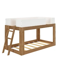 Max & Lily Twin Over Twin Solid Wood Mid Century Modern Bunk Bed