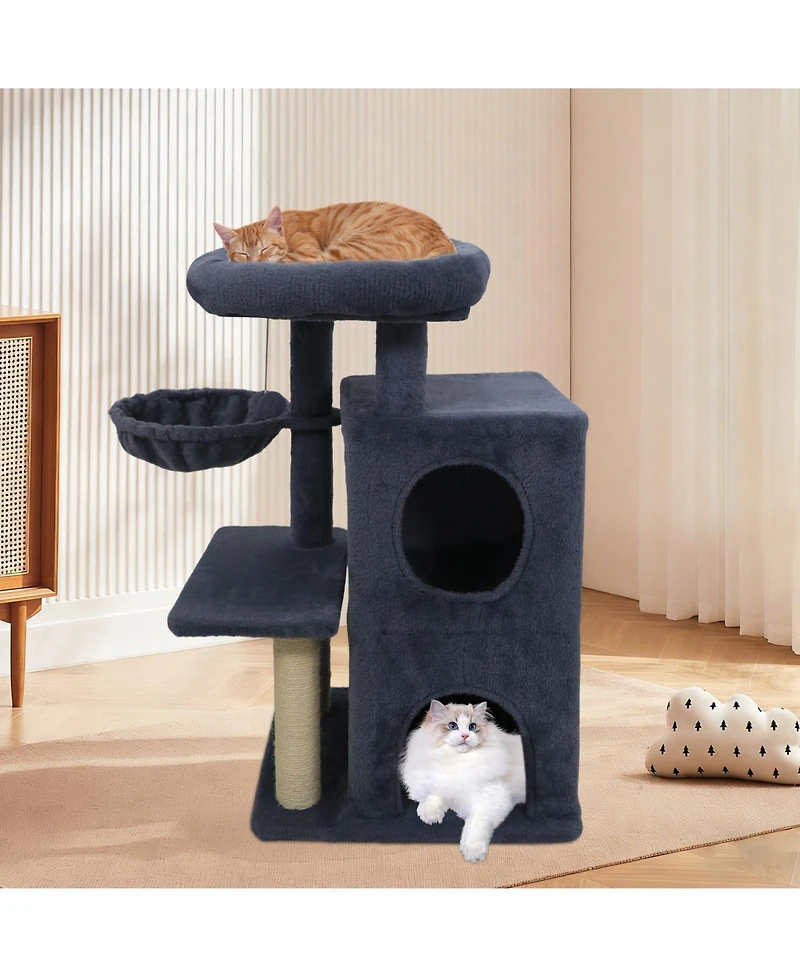 Cozito Cat Tower 33.5 in Cute with 2-Tier Condo and Perch