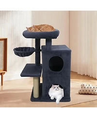 Cozito Cat Tower 33.5 in Cute with 2-Tier Condo and Perch